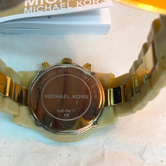Michael Kors Chronograph Bracelet Watch-Gold & Tan - Picture 6 of 7